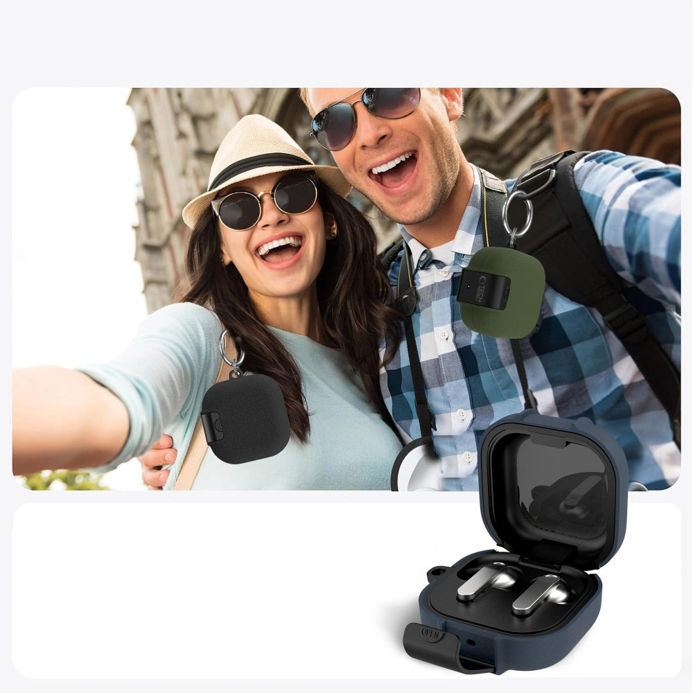 Husa Tech-Protect Slim Hook pentru Samsung Galaxy Buds4 / Buds4 Pro, Neagra