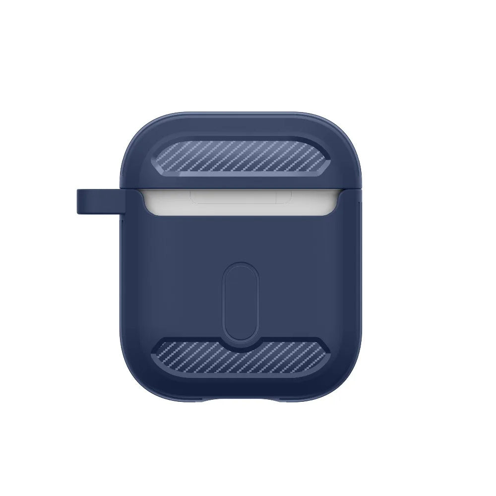 Husa Techsuit Carbon pentru Apple AirPods Gen 2 / Gen 1, Bleumarin