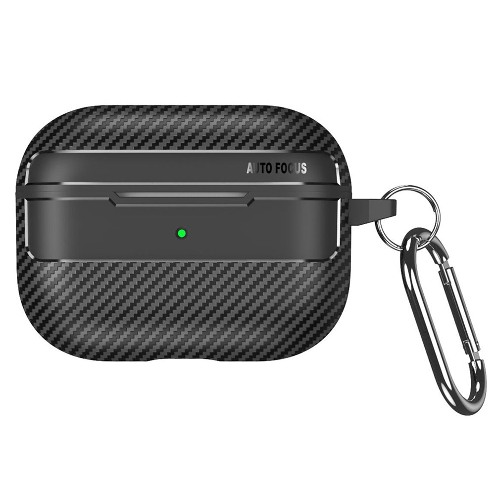 Husa Techsuit CarbonFiber pentru Apple AirPods Pro Series, Neagra