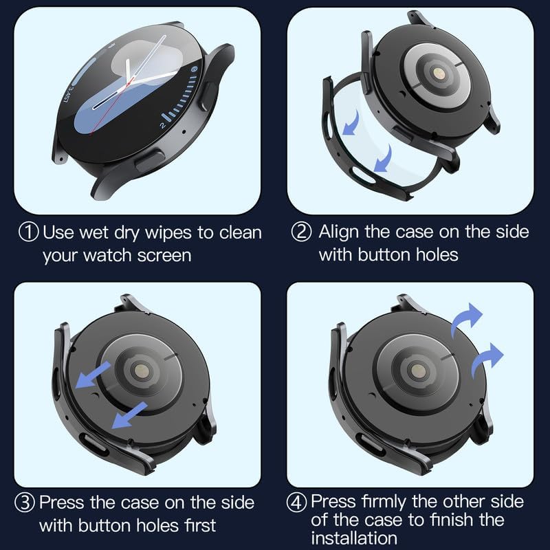 Husa Techsuit Defense360 Pro pentru Samsung Galaxy Watch7 44mm, Neagra