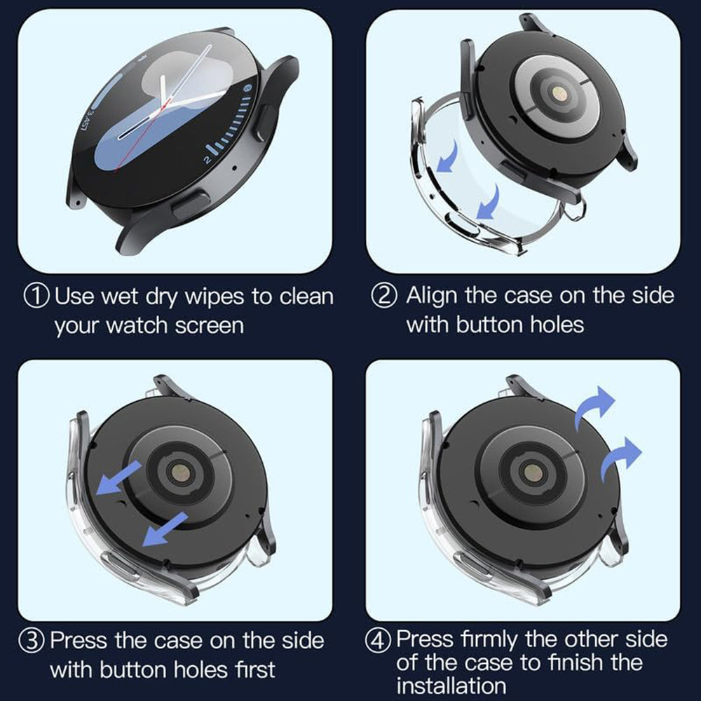 Husa Techsuit Defense360 Pro pentru Samsung Galaxy Watch7 44mm, Transparenta