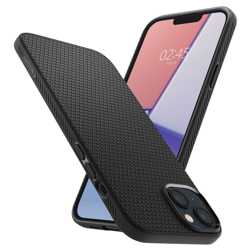 Husa pentru Apple iPhone 14, Spigen, Liquid Air, Neagra Mata