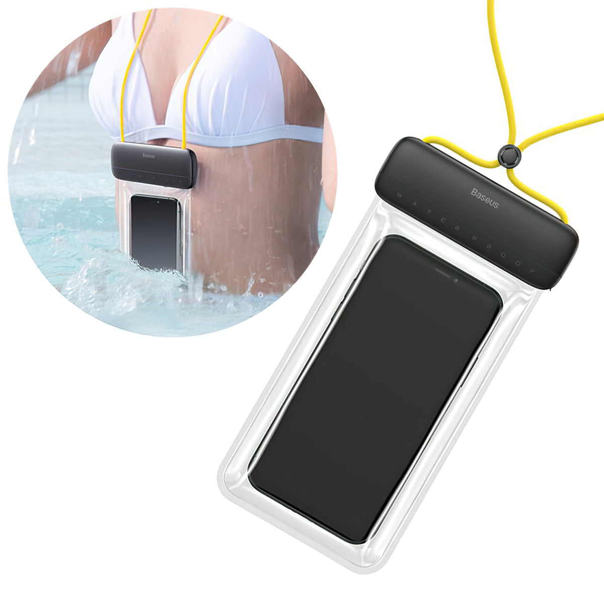 Husa Universala Waterproof pentru Telefon, Baseus, Let's Go, Galbena ACFSD-DGY
