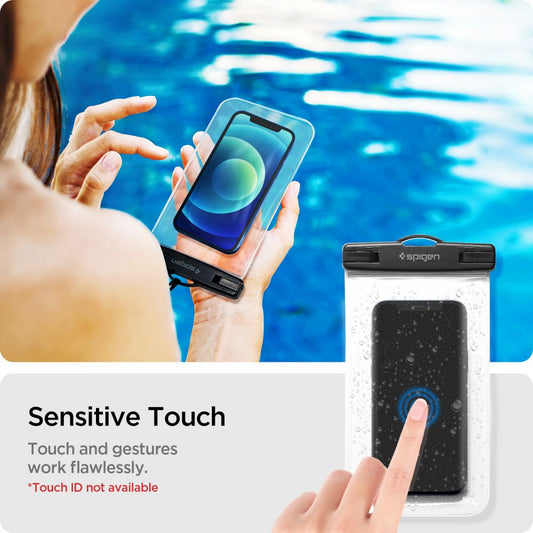 Husa Universala Waterproof pentru Telefon max. 3.5inch - 7inch, Spigen, A601, Set 2 buati, Transparenta AMP03098
