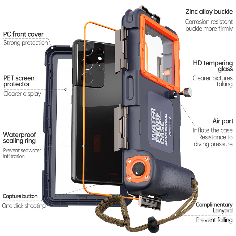 Husa Universala Waterproof pentru Telefon max. 6.8inch, ShellBox, Neagra
