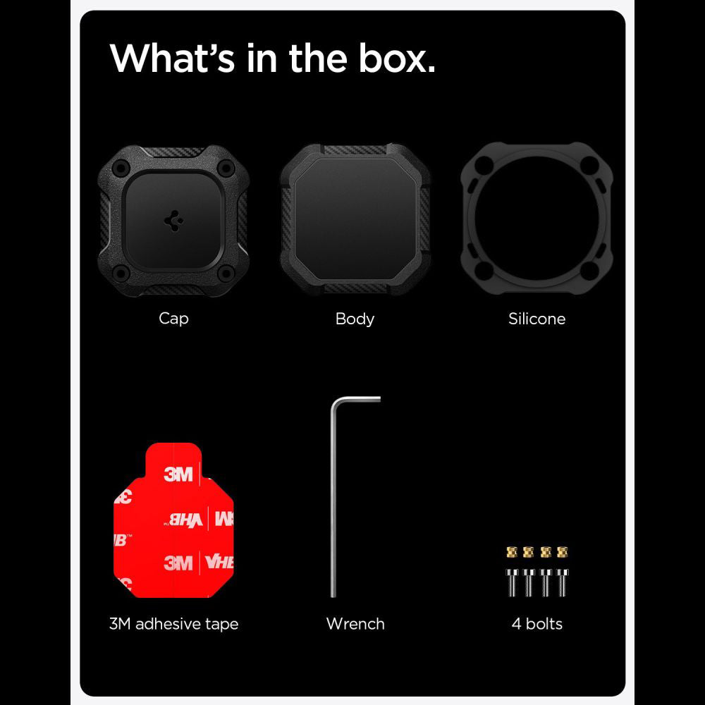 Husa Waterproof Spigen Tough Armor pentru Apple AirTag, Neagra ACS09781
