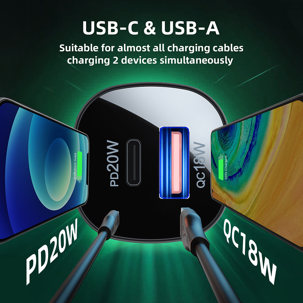 Incarcator Auto Acefast B1, 38W, 3A, 1 x USB-A - 1 x USB-C, Negru