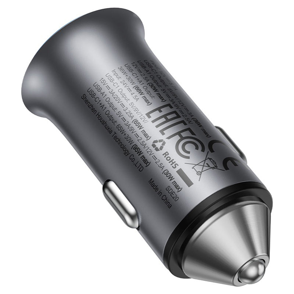 Incarcator Auto Acefast B16, 95W, 3.25A, 1 x USB-A - 1 x USB-C, Gri