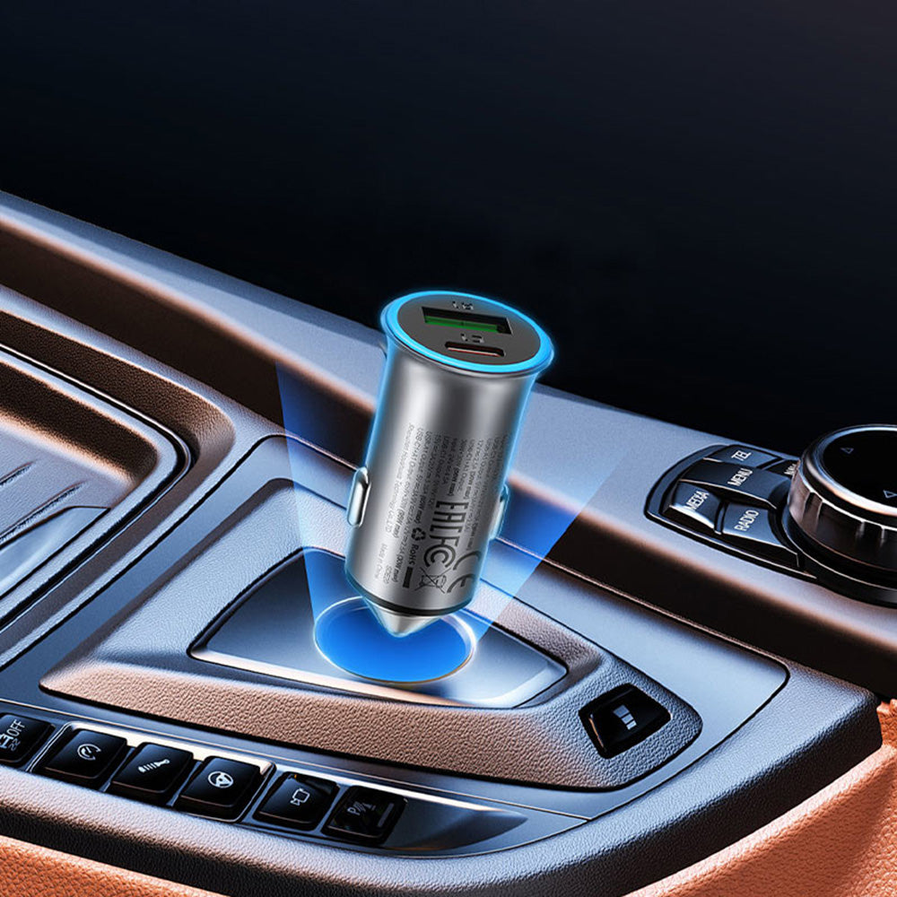 Incarcator Auto Acefast B16, 95W, 3.25A, 1 x USB-A - 1 x USB-C, Gri