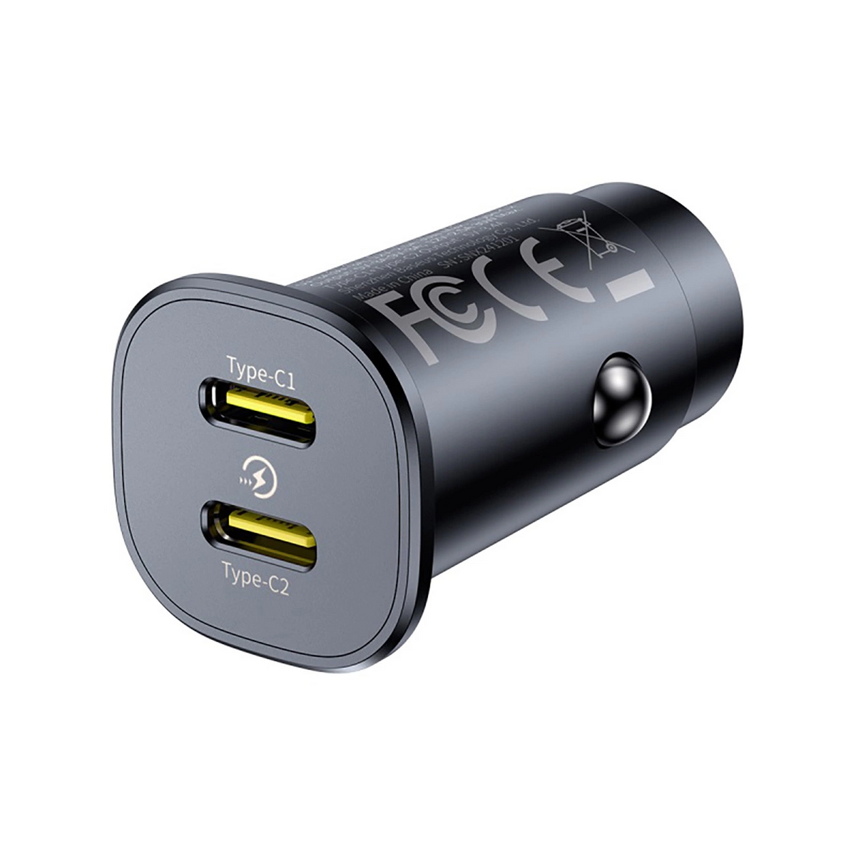 Incarcator Auto Baseus GoTrip, 30W, 3A, 2 x USB-C, Negru