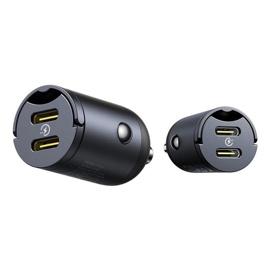 Incarcator Auto Baseus Tiny Star, 30W, 3A, 2 x USB-C, Negru C00035001121-03