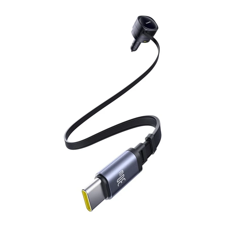 Incarcator Auto Cu Cablu USB-C Baseus Enjoyment Max, 90W, 1 x USB-A - 1 x USB-C, Negru C00035507121-03