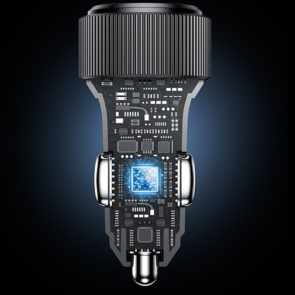 Incarcator Auto Cu Cablu Lightning Yesido Y60, 38W, 3A, 1 x USB-A - 2 x USB-C, Negru