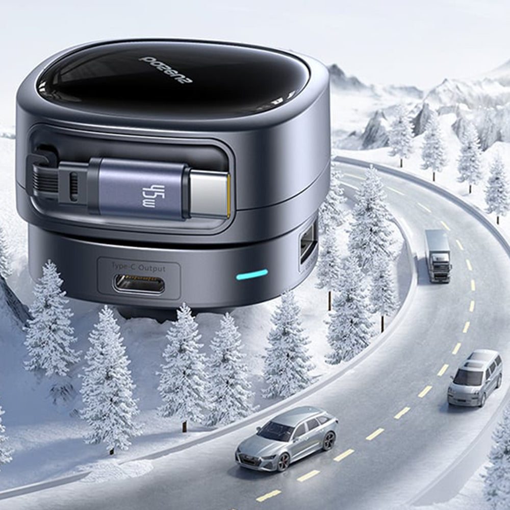 Incarcator Auto Cu Cablu USB-C Baseus PrimeTrip VR1, 60W, 3A, 1 x USB-A - 1 x USB-C, Negru C00069001121-00