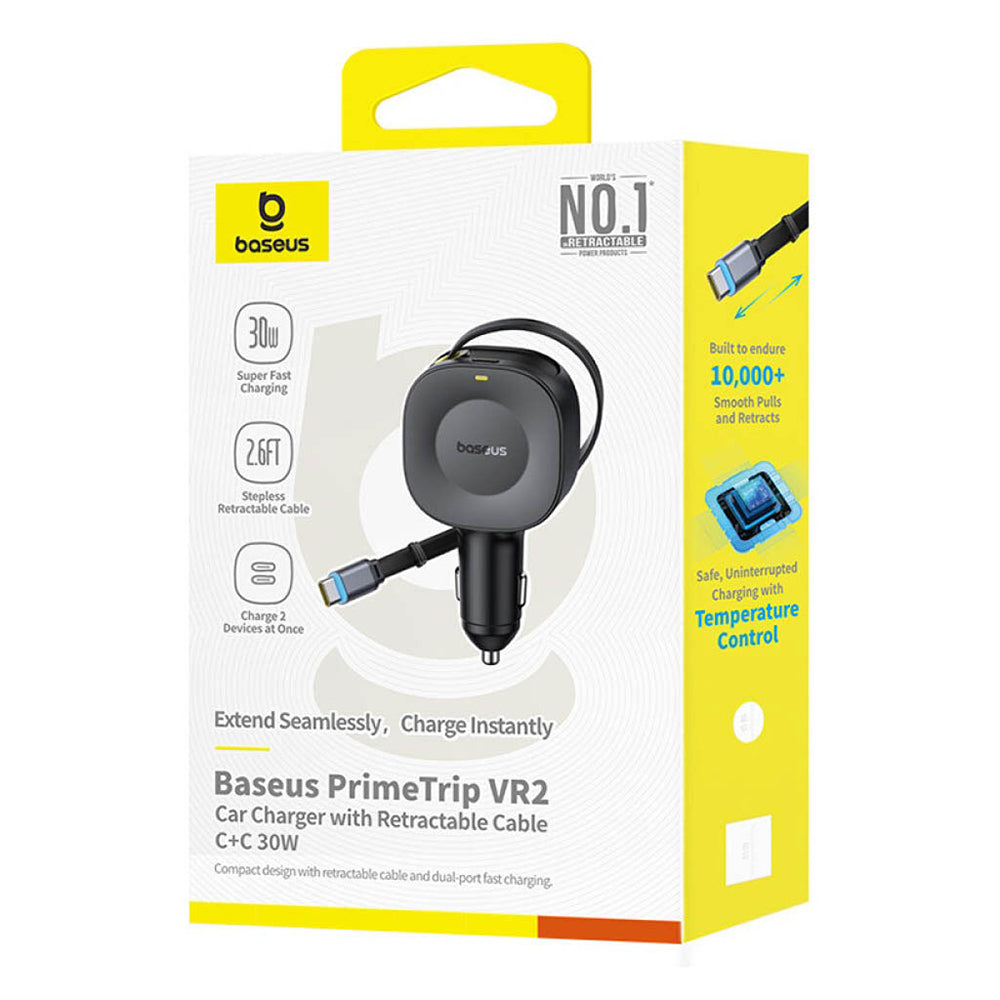 Incarcator Auto Cu Cablu USB-C Baseus PrimeTrip VR2, 30W, 3A, 1 x USB-C, Negru C0206400
