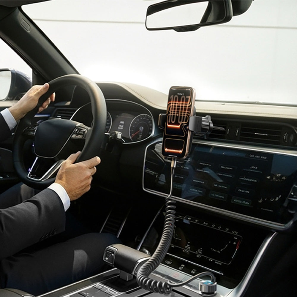 Incarcator Auto Cu Cablu USB-C Lisen, 90W, 3A, 1 x USB-A - 1 x USB-C, Negru YL0223120020