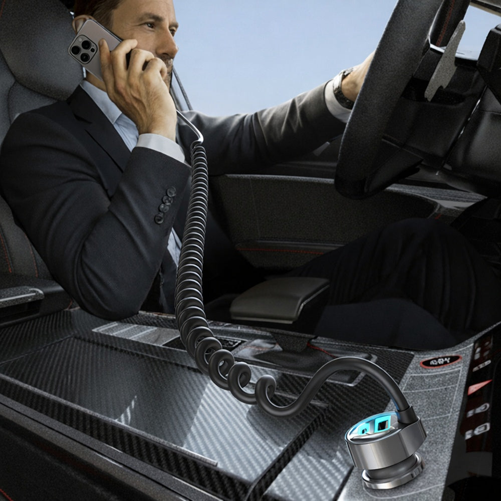 Incarcator Auto Cu Cablu USB-C Lisen, 90W, 3A, 1 x USB-A - 1 x USB-C, Negru YL0223120020