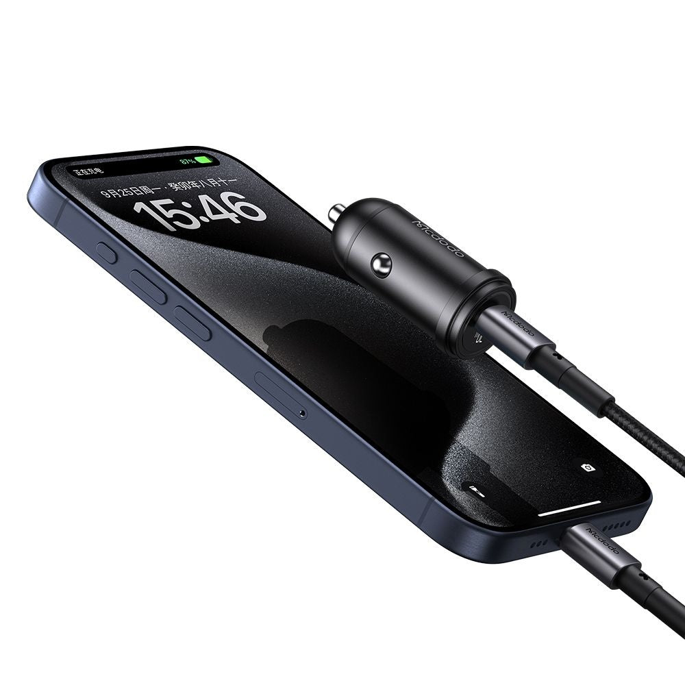 Incarcator Auto Cu Cablu USB-C McDodo CC-7493 Obsidian, 30W, 3A, 1 x USB-C, Negru