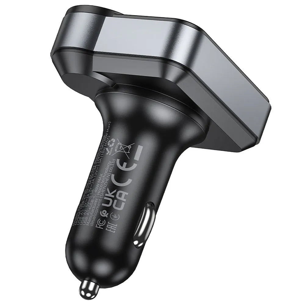 Modulator FM Bluetooth HOCO E86, 2 x USB-A - 1 x USB-C - 1 x microSD