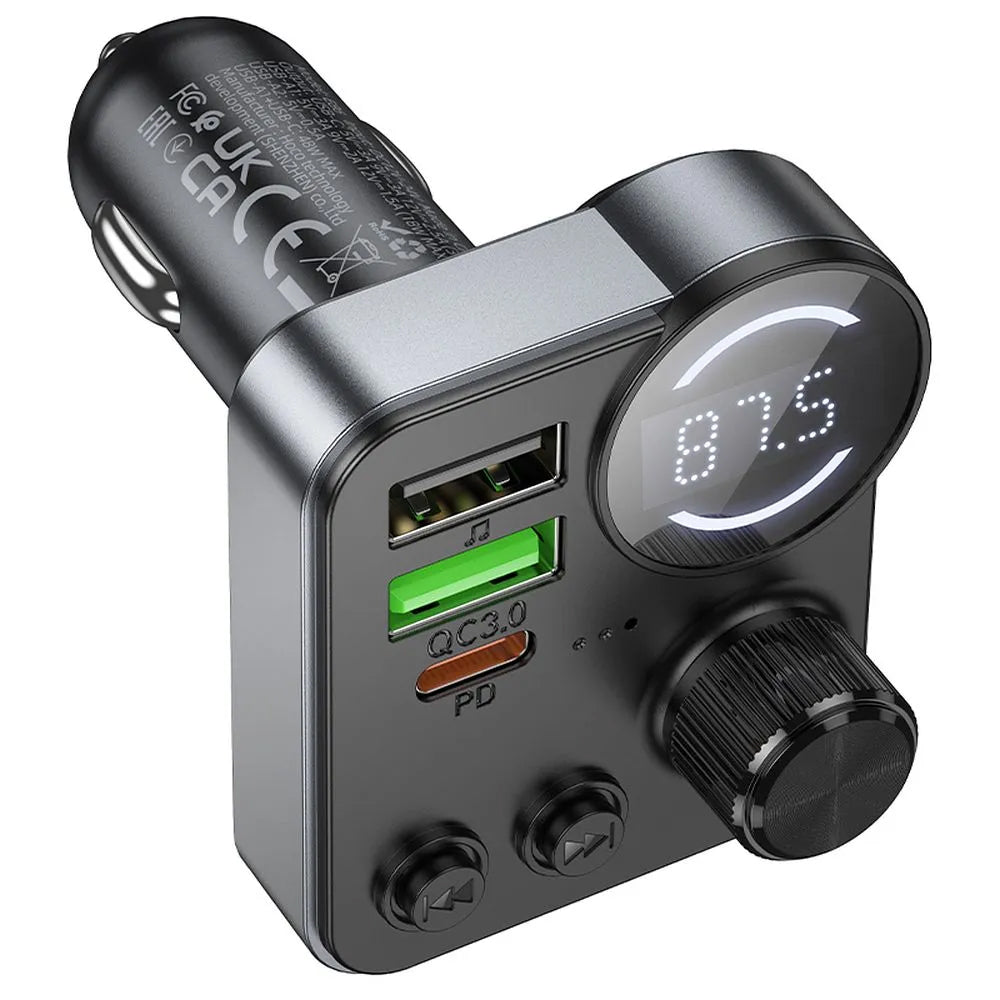 Modulator FM Bluetooth HOCO E86, 2 x USB-A - 1 x USB-C - 1 x microSD