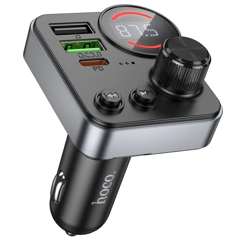 Modulator FM Bluetooth HOCO E86, 2 x USB-A - 1 x USB-C - 1 x microSD
