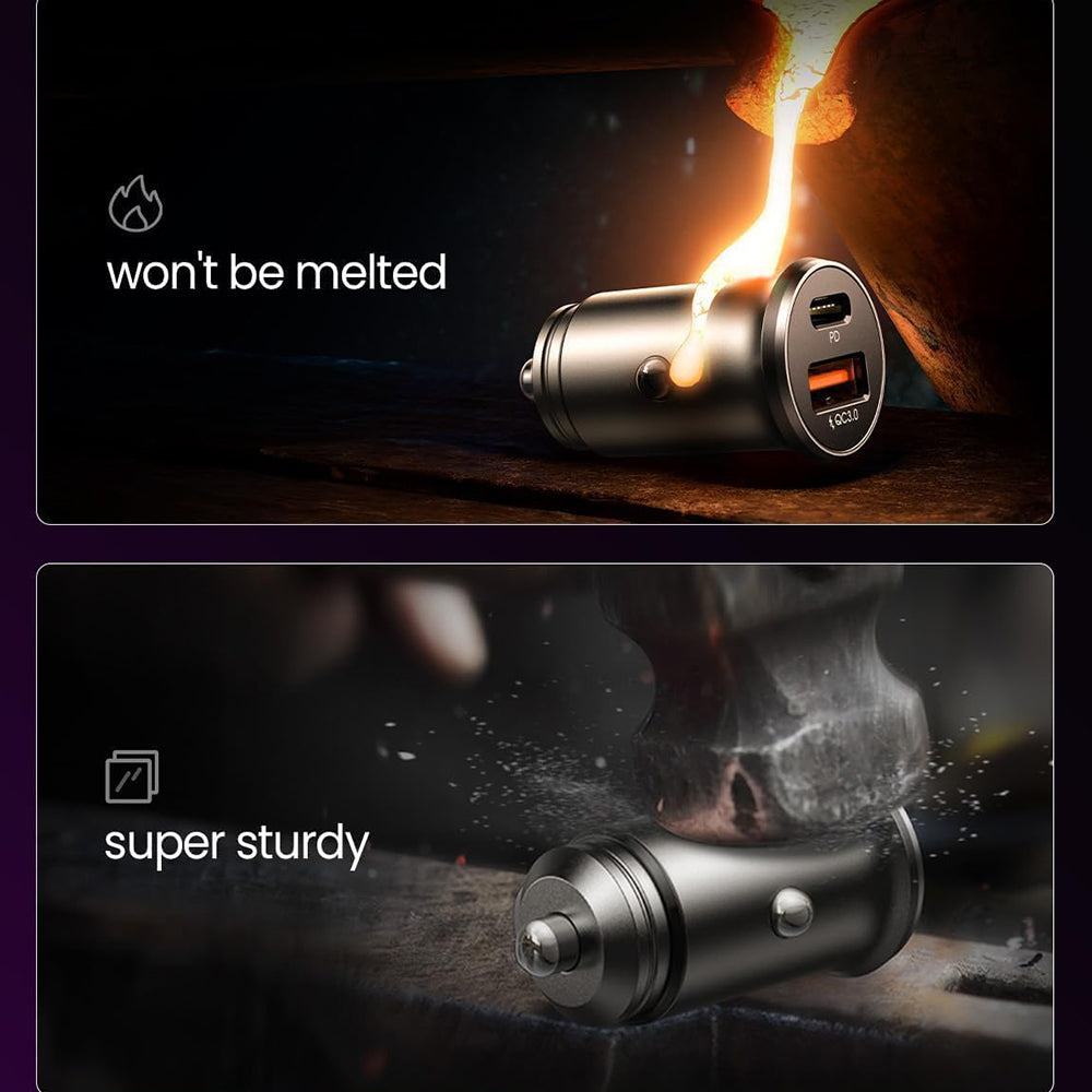 Incarcator Auto Lisen, 36W, 3A, 1 x USB-A - 1 x USB-C, Set 2 bucati, Negru YL0223080038