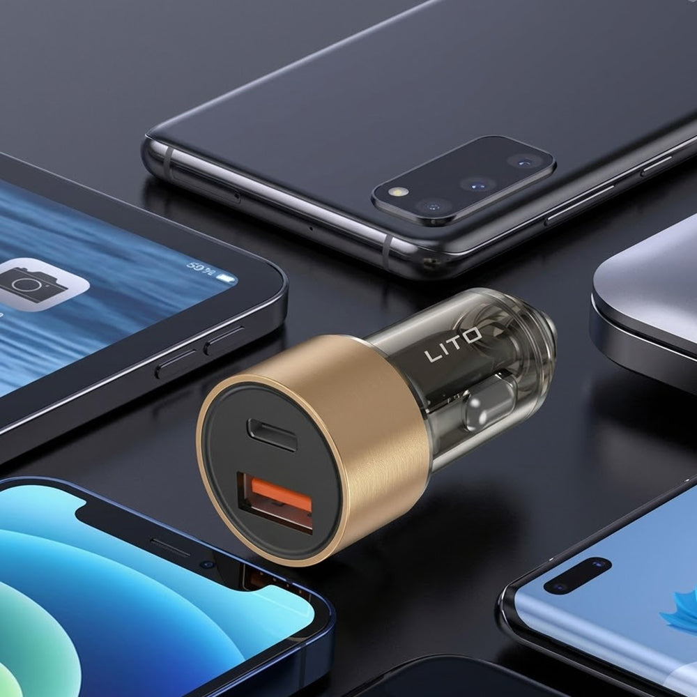 Incarcator Auto Lito IN-C04, 52W, 3A, 1 x USB-A - 1 x USB-C, Negru