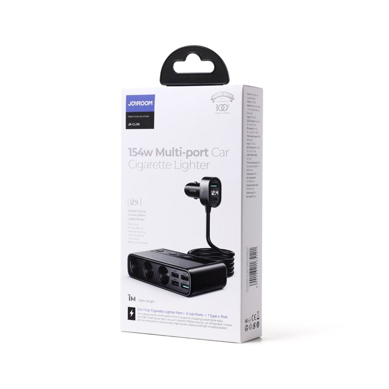 Joyroom JR-CL06 KFZ-Ladegerät 154W | 4x USB-A, 1x USB-C & Zigarettenanzünder | Schwarz