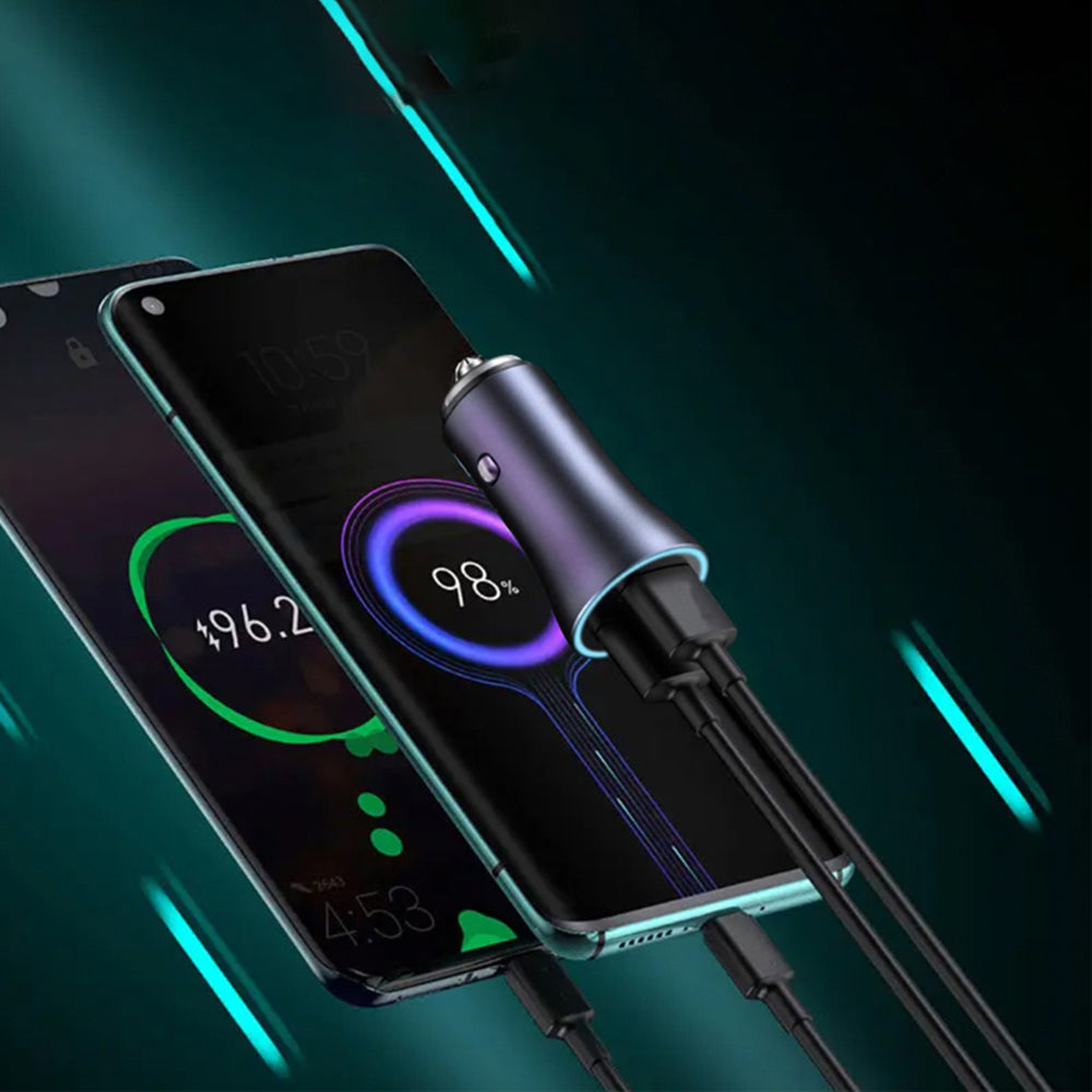 Incarcator Auto Techsuit C3 RescueVolt, 48W, 3A, 1 x USB-A - 1 x USB-C, Gri