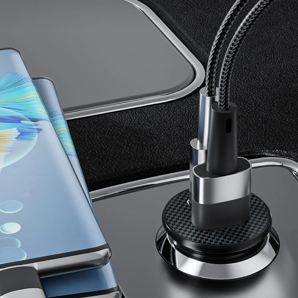 Incarcator Auto Techsuit C4 MiniFuseX, 20W, 3A, 1 x USB-A - 1 x USB-C, Negru