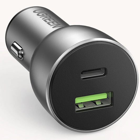 Incarcator Auto UGREEN CD213, 36W, 3A, 1 x USB-A - 1 x USB-C, Gri