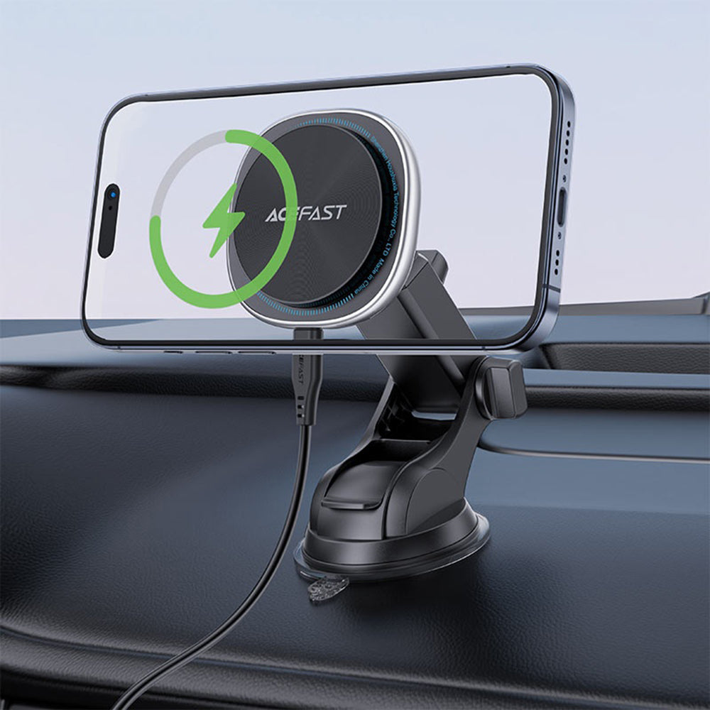 Incarcator Auto Wireless Acefast D42, 15W, 1.67A, Argintiu