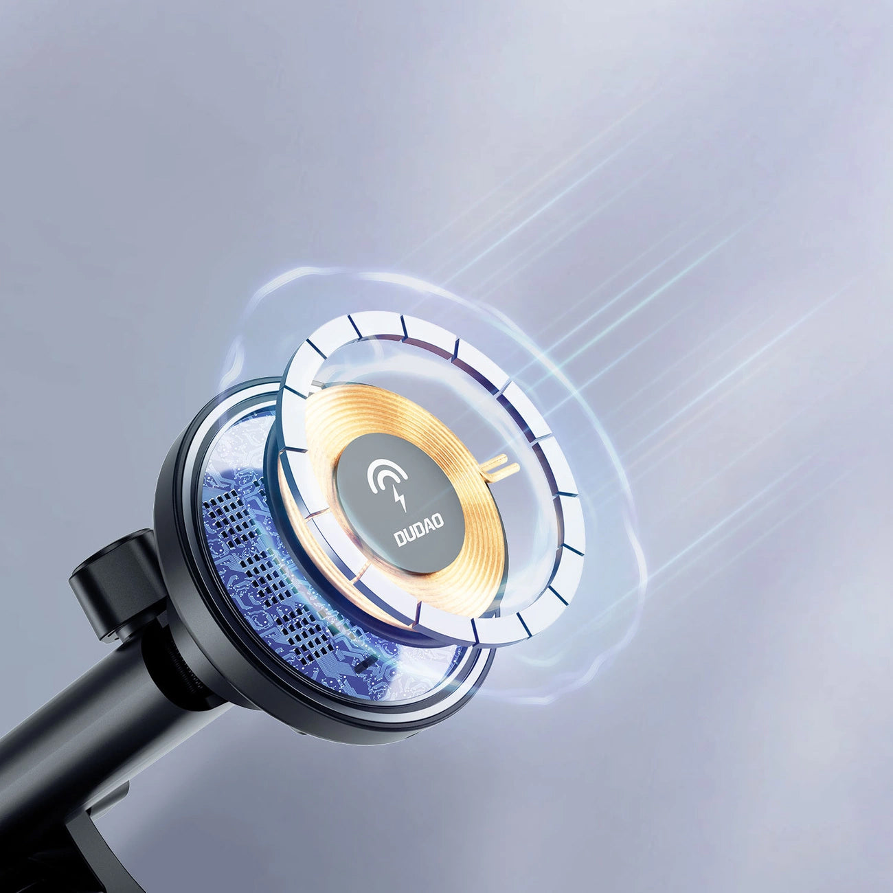 Incarcator Auto Wireless Dudao F12MAX+, 15W, 1.67A, Negru