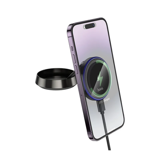 Incarcator Auto Wireless HOCO HW33, 15W, 1.67A, Gri