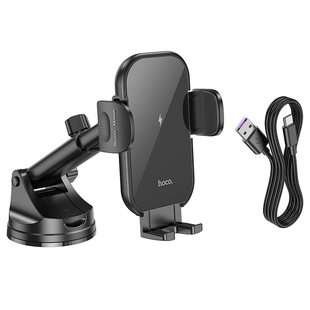 Incarcator Auto Wireless HOCO HW5, 15W, 1.67A, Negru