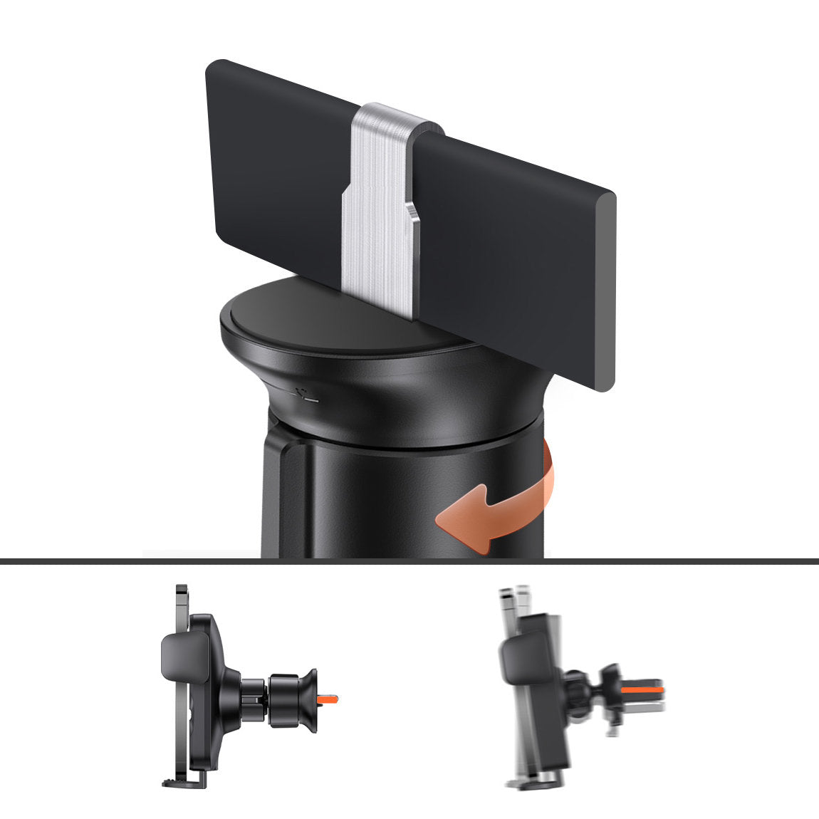 Incarcator Auto Wireless Baseus Wisdom Vent, 15W, 1.67A, Negru CGZX000001