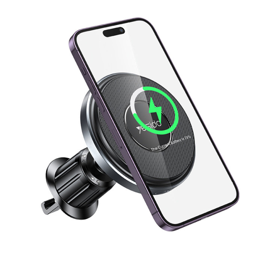 Incarcator Auto Wireless Yesido C190, 15W, 1.67A, Negru