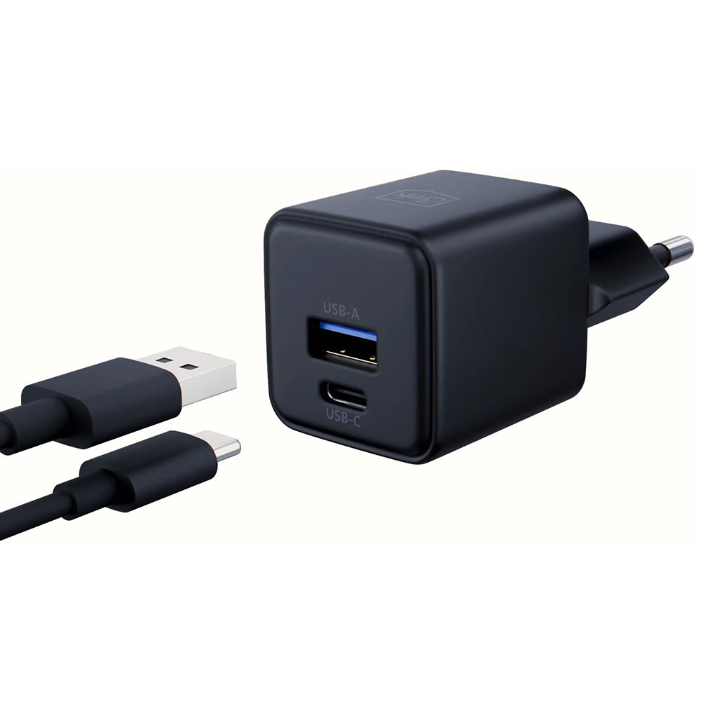 Incarcator Retea 3MK Hyper, 20W, 3A, 1 x USB-A - 1 x USB-C, Negru