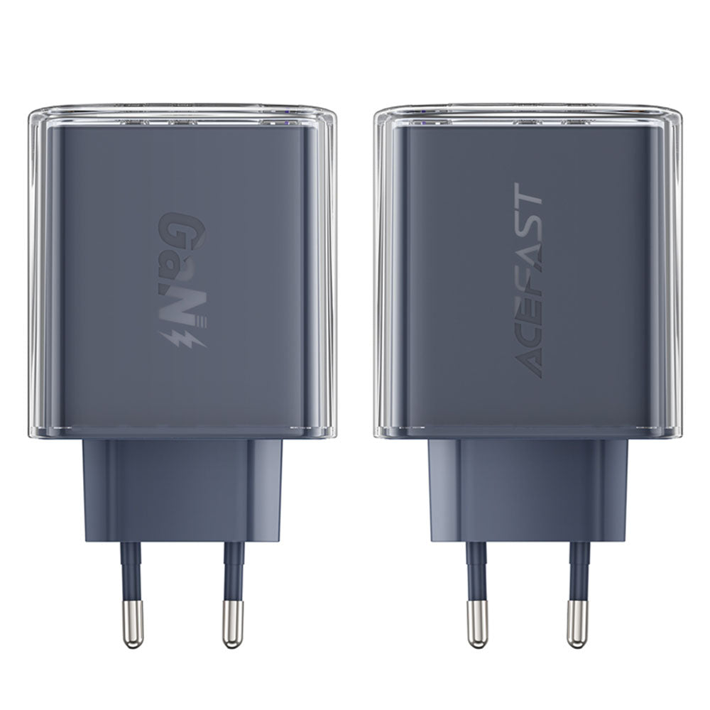 Incarcator Retea Acefast A45 Exploration, 65W, 3.25A, 1 x USB-A - 2 x USB-C, Gri