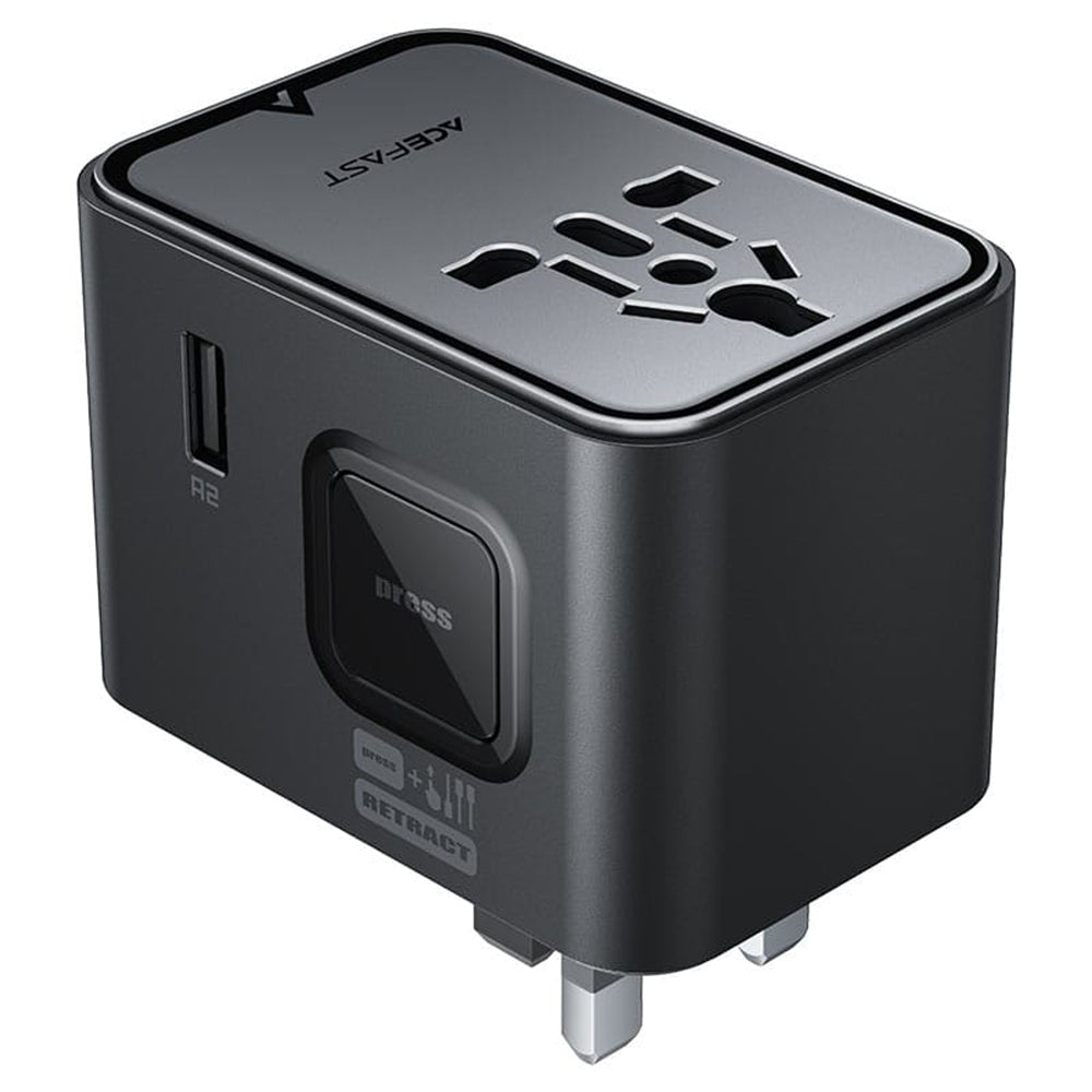 Incarcator Retea Acefast Z8 Travel, 45W, 3A, 2 x USB-A - 3 x USB-C, Negru