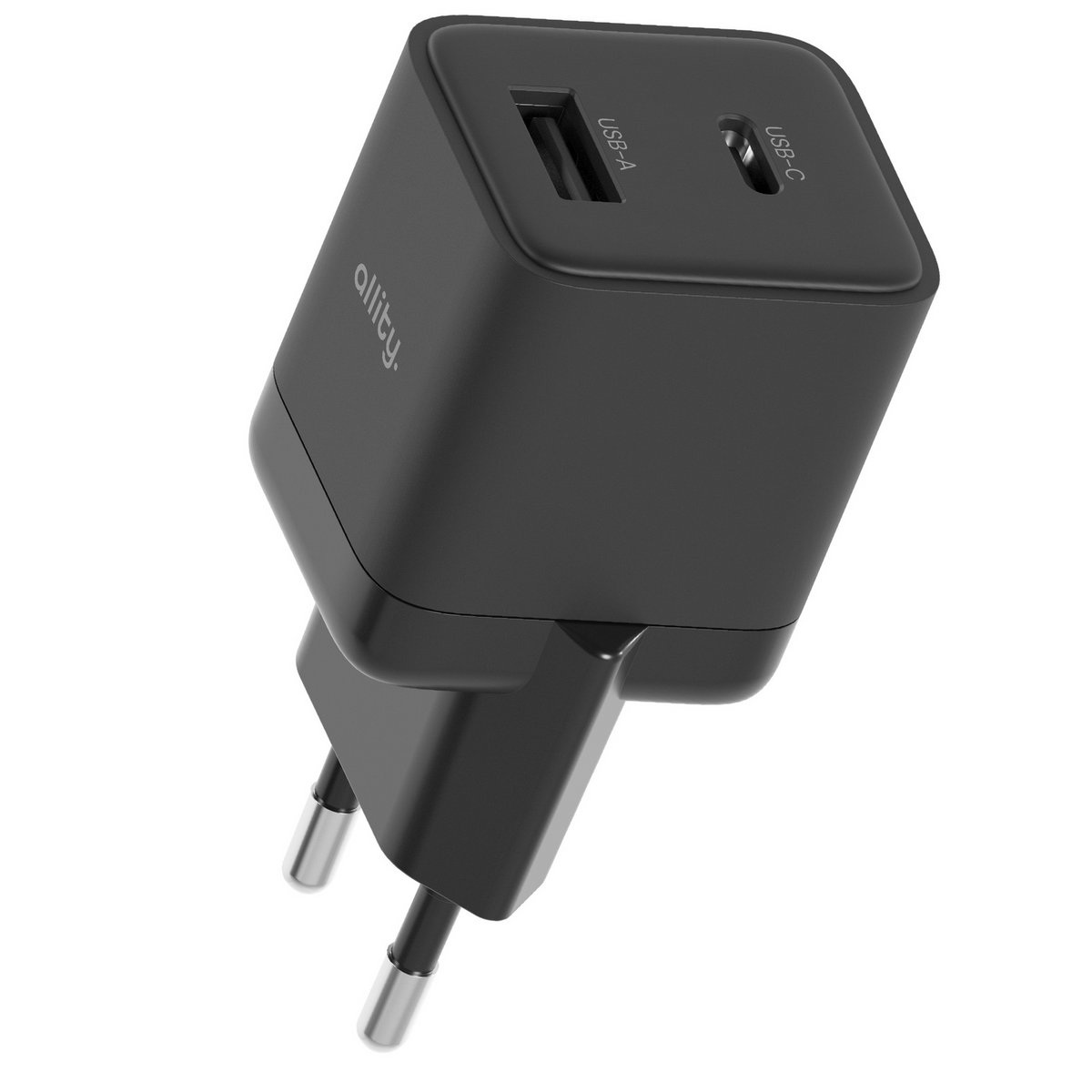 Incarcator Retea Allity. ATC-01-30WAC Mini, 30W, 3A, 1 x USB-A - 1 x USB-C, Negru