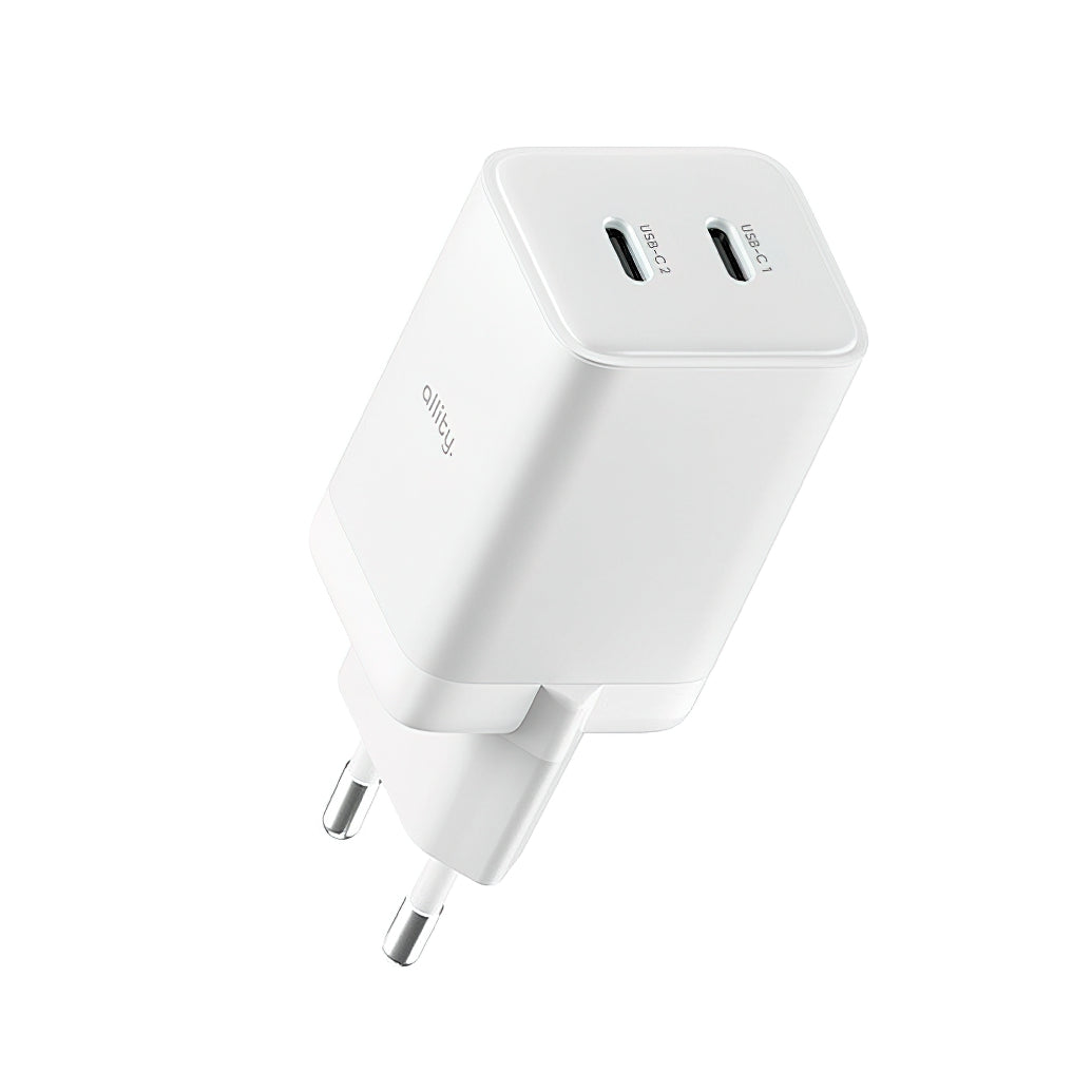 Incarcator Retea Allity. ATC-01-45WCC Fast, 45W, 3A, 2 x USB-C, Alb