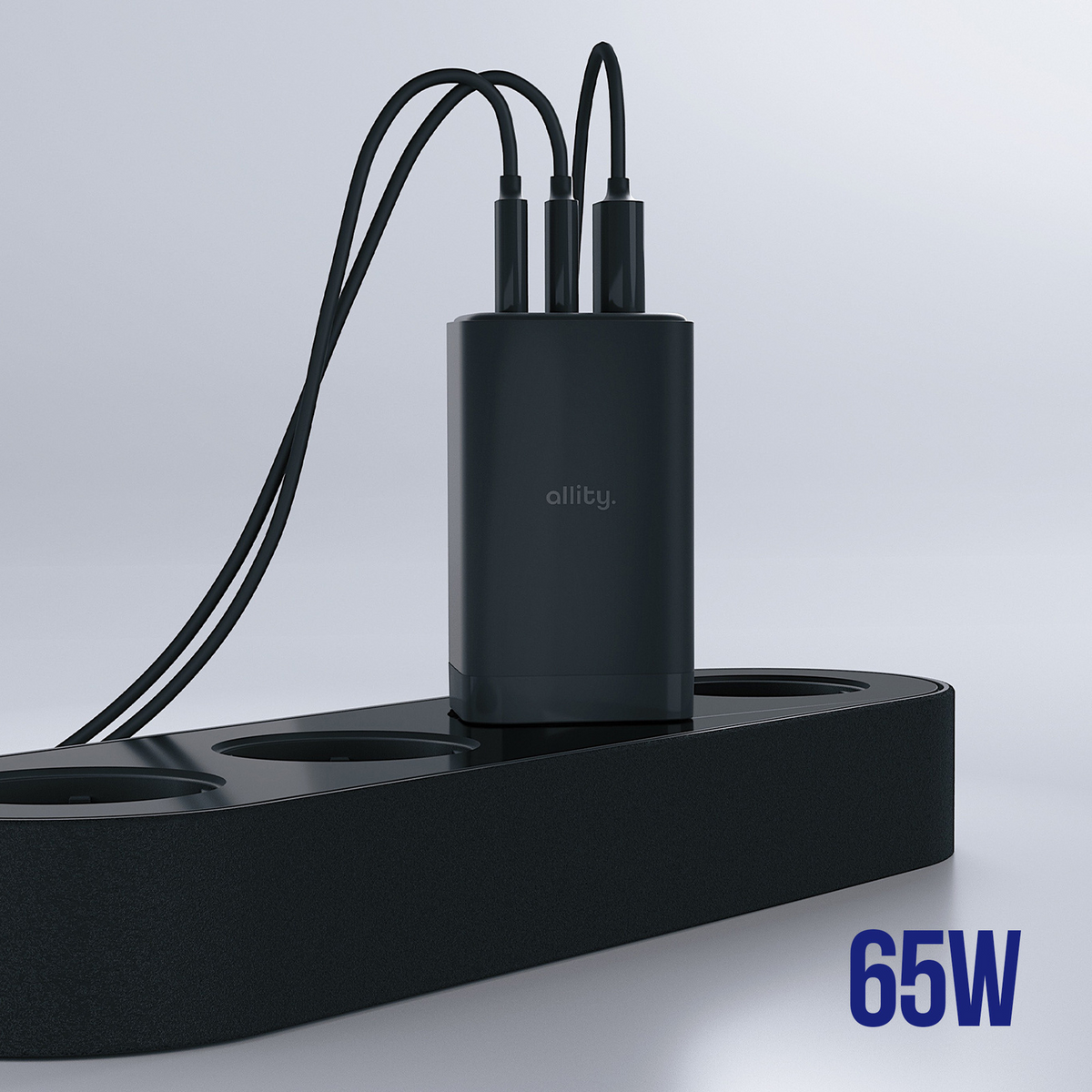 Incarcator Retea Allity. ATC-01-65WACC Fast, 65W, 3.25A, 1 x USB-A - 2 x USB-C, Negru