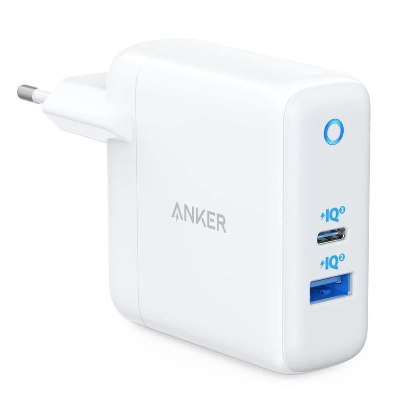 Incarcator Retea Anker PowerPort PD+ 2, 35W, 3A, 1 x USB-A - 1 x USB-C, Alb A2636G21