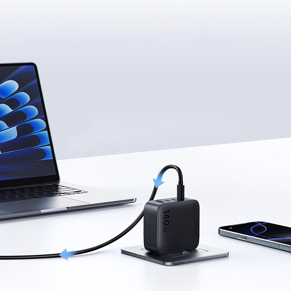 Incarcator Retea Baseus EnerFill FH11, 140W, 5A, 1 x USB-A - 3 x USB-C, Negru E0121J00
