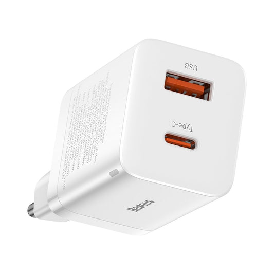 Incarcator Retea Baseus Super Si Pro, 30W, 3A, 1 x USB-A - 1 x USB-C, Alb CCSUPP-E02