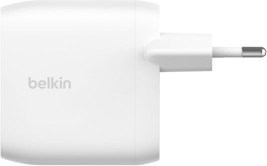Incarcator Retea Belkin BoostCharge Pro Dual, 60W, 3A, 2 x USB-C, Alb WCB010vfWH