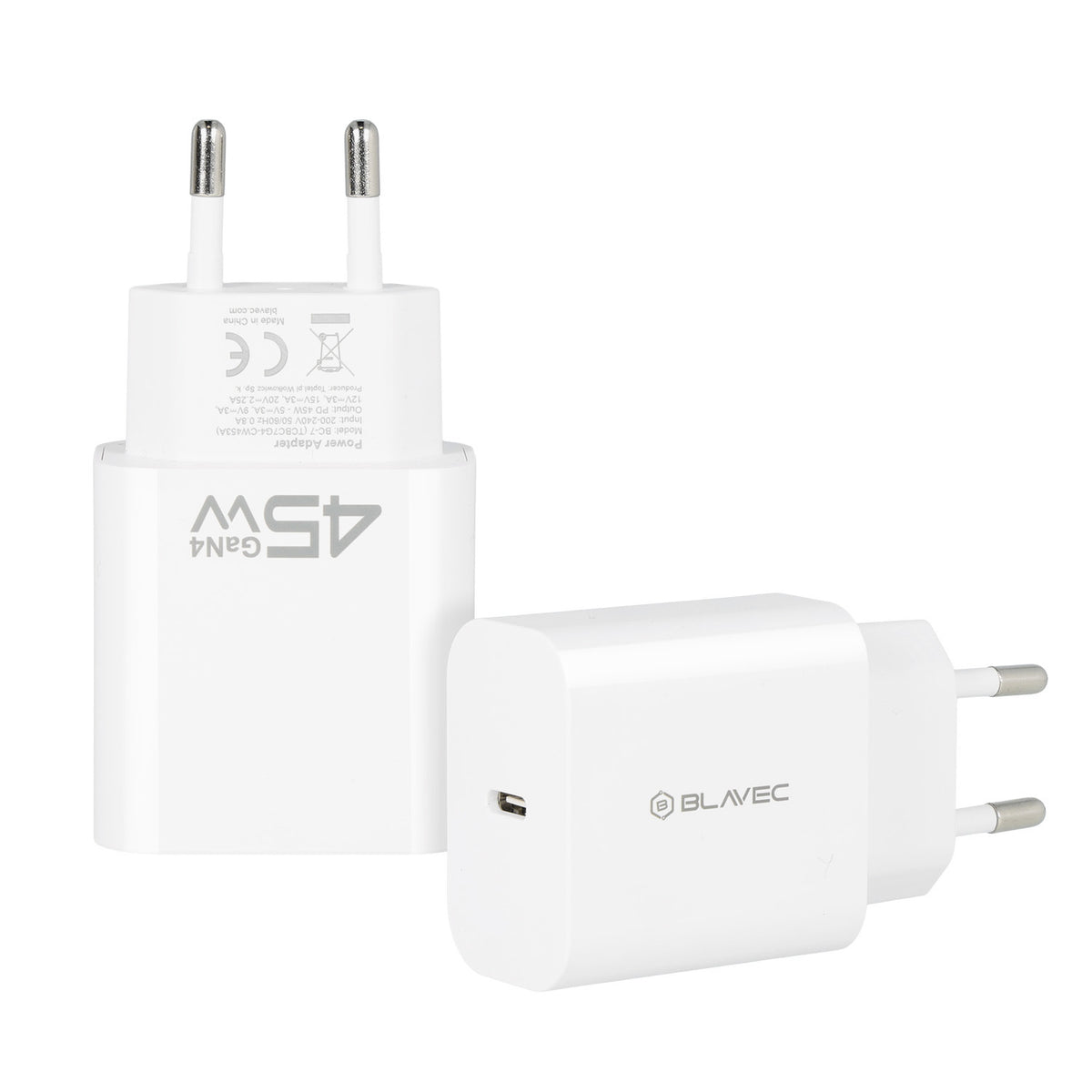 Incarcator Retea Blavec BC-7, 45W, 3A, 1 x USB-C, Alb