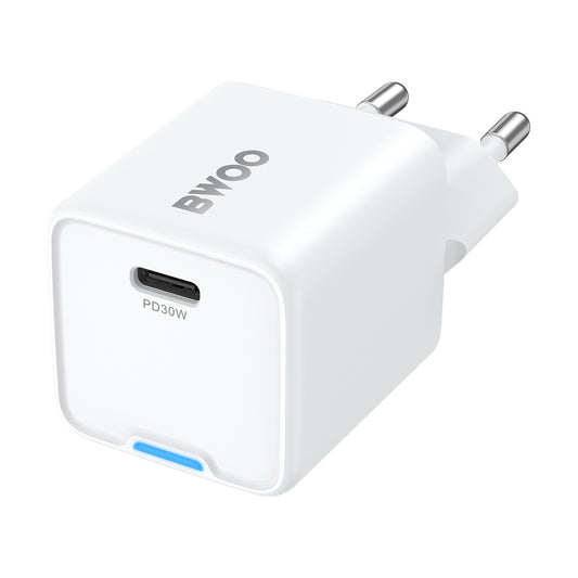 Incarcator Retea BWOO CDA211, 30W, 3A, 1 x USB-C, Alb