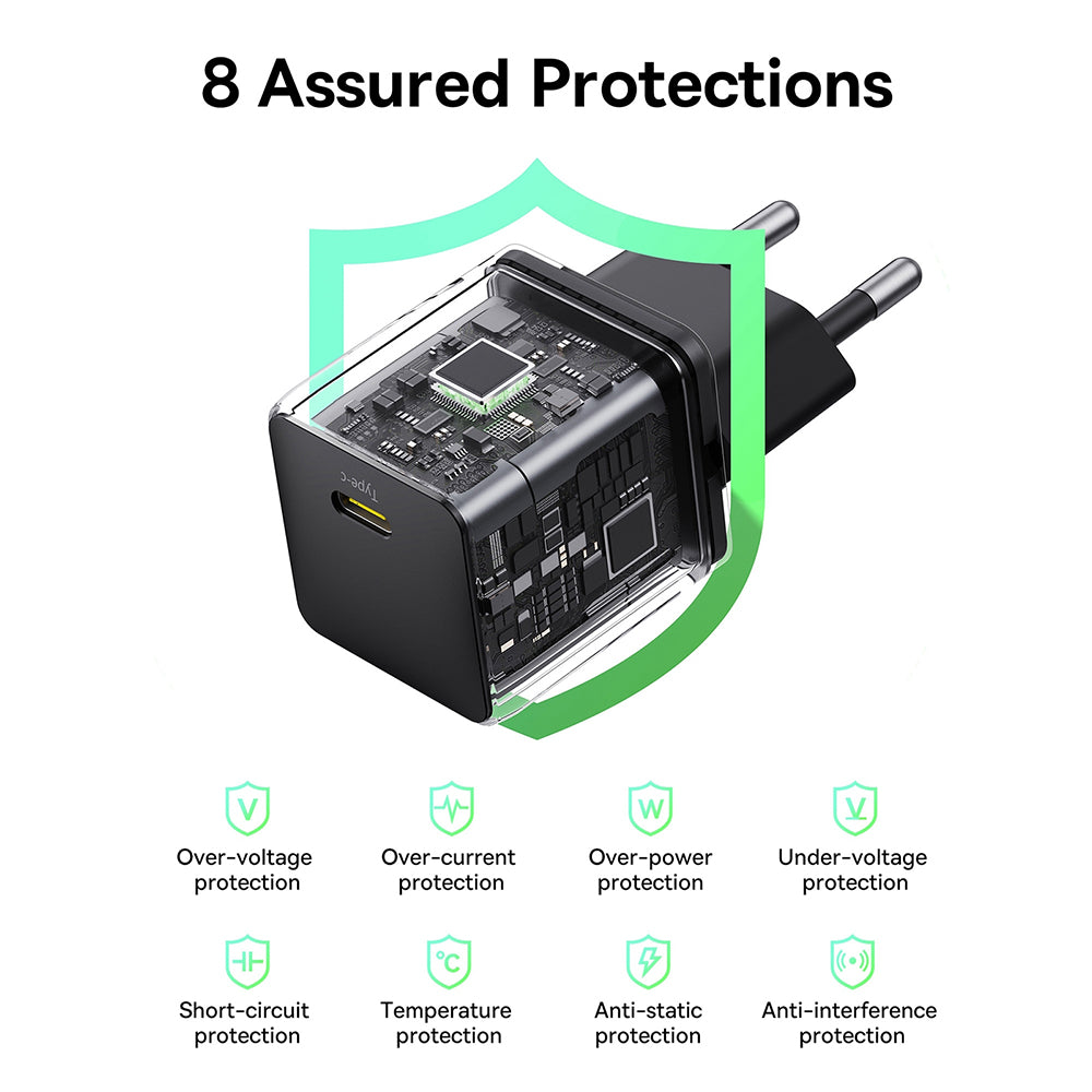 Incarcator Retea Cu Cablu USB-C Baseus Palm, 30W, 3A, 1 x USB-C, Negru P10111605113-01